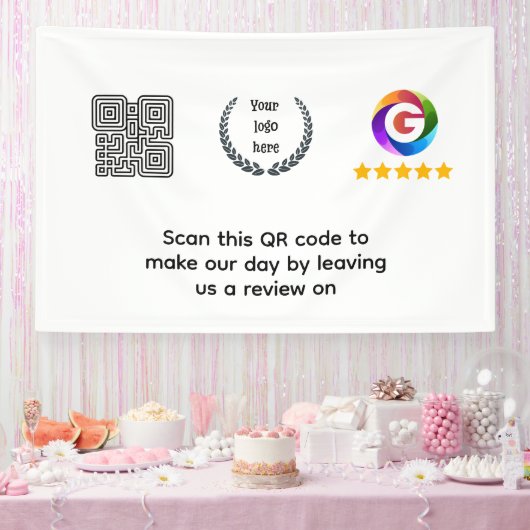 Google Reviews Tabletop Sign | QR Code door Signs 横断幕 (パーティー)