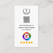 Google Reviews Tabletop Sign | QR Code Pedestal エンクロージャーカード (正面)