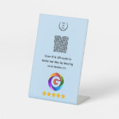 Google Reviews Tabletop Sign | QR Code Pedestal 台座サイン (正面)