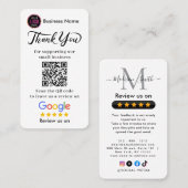 Google Reviews With Thank You And QR Code 名刺 (正面/裏面)