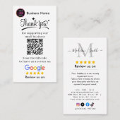 Google Reviews With Thank You And QR Code Business 名刺 (正面/裏面)