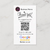 Google Reviews With Thank You And QR Code Business 名刺 (正面)