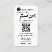Google Reviews With Thank You And QR Code Business 名刺 (正面)