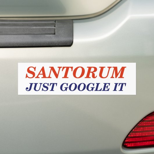 Google Santorum バンパーステッカー (車上)