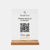 Google Scan To Leave A Review QR Code アクリルサイン (正面)