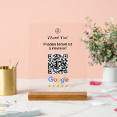 Google Scan To Leave A Review QR Code アクリルサイン (ウェディング)