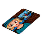 Googlyガールセーラーヘッド花瓶ライトハウスセーリングボート マグネット (左側)