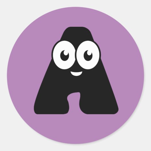 Googly文字A ラウンドシール (正面)