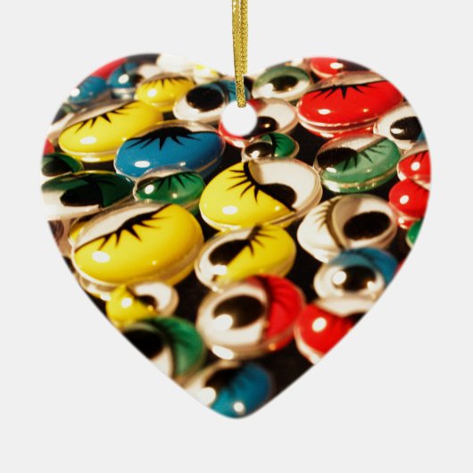 Googly目の倍はオーナメントクリスマスの味方しました セラミックオーナメント (正面)