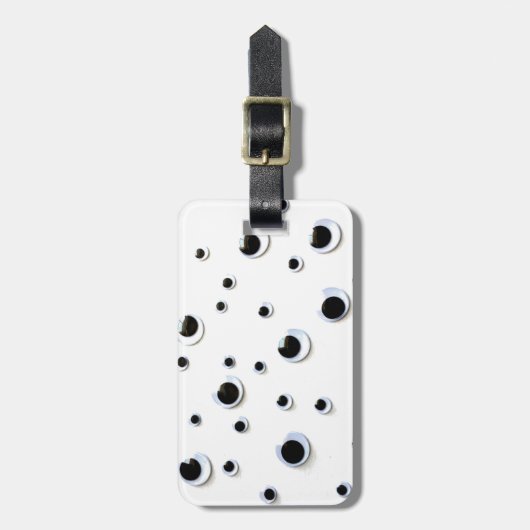 Googly目の白黒おもしろいな旅行 ラゲッジタグ (正面縦)