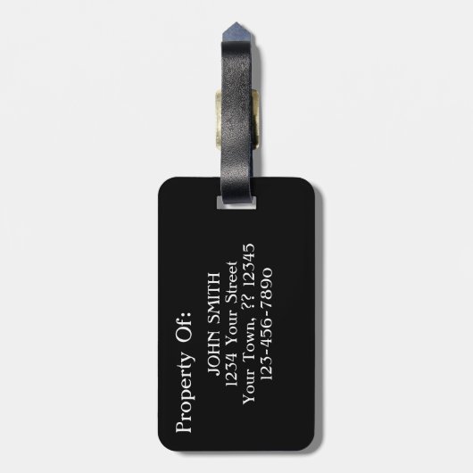 Googly目の白黒おもしろいな旅行 ラゲッジタグ (裏面縦)