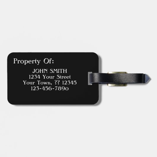 Googly目の白黒おもしろいな旅行 ラゲッジタグ (裏面横)