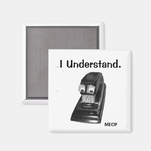 Googly目の磁石が付いている黒いステープラー マグネット (正面/裏面)