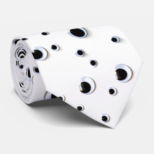 Googly目のGoogilyの白黒おもしろい ネクタイ (ロール)