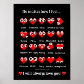 Googly おもしろい Eyes、バレンタインハート、私はあなたを愛している ポスター (正面)