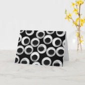 Googly eye pattern – 黒 カード (黄色い花)