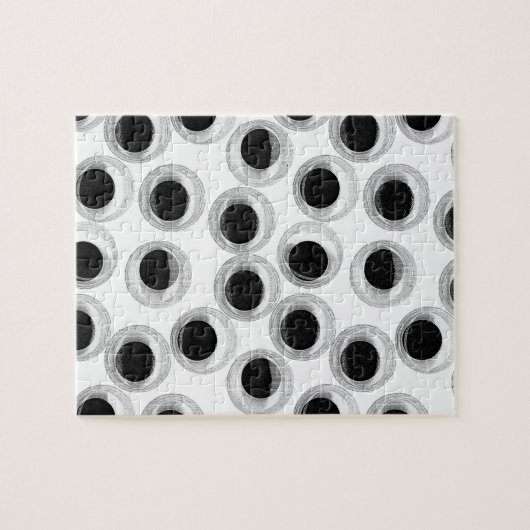 Googly eye pattern – transparent background ジグソーパズル (横)