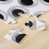 Googly eye pattern – transparent background ジグソーパズル (側面)