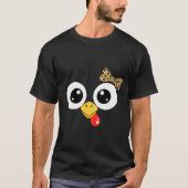 Googly-eyed Turkey With Leopard Bow, Funny Cartoon Tシャツ (正面)