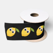 Googly Eyesと可愛いレモンキャラクター サテンリボン (リール)