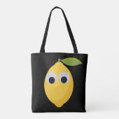 Googly Eyesと可愛いレモンキャラクター トートバッグ (裏面)
