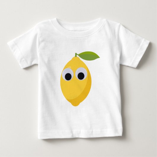 Googly Eyesと可愛いレモンキャラクター ベビーTシャツ (正面)