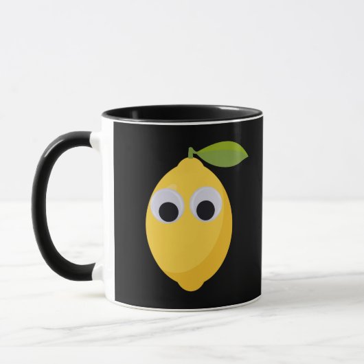 Googly Eyesと可愛いレモンキャラクター マグカップ (左)