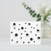 Googly Eyes白黒おもしろいユーモア ポストカード (スタンド正面)