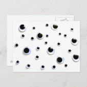 Googly Eyes白黒おもしろいユーモア ポストカード (正面/裏面)