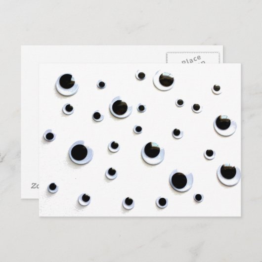 Googly Eyes白黒おもしろいユーモア ポストカード (正面/裏面)