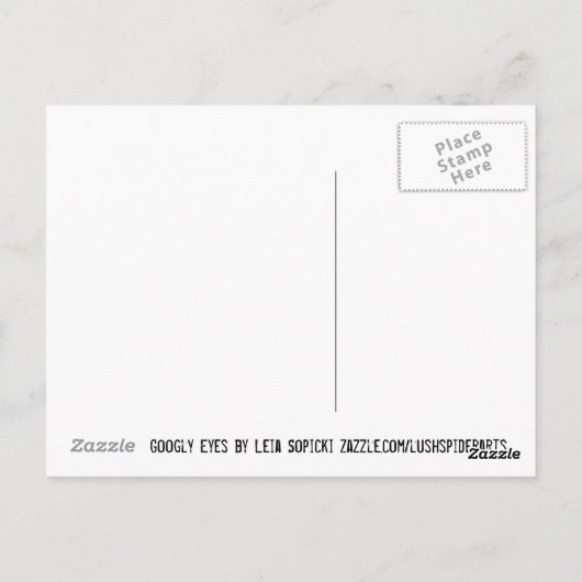 Googly Eyes白黒おもしろいユーモア ポストカード (裏面)