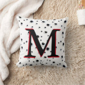 Googly Eyes白黒レッドトレンディーモノグラム クッション (ブランケット)