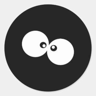 Googly Eyes, おもしろいEyes, Black and White ラウンドシール