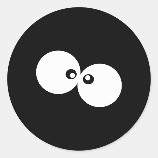 Googly Eyes, おもしろいEyes, Black and White ラウンドシール (正面)