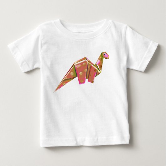 Googly-Eyes Origami Brachiosaur - Iridescent ベビーTシャツ (正面)