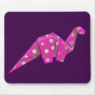 Googly-Eyes Origami Brachiosaur - Pink マウスパッド