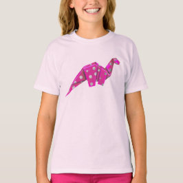Googly-Eyes Origami Brachiosaur - Pink Tシャツ