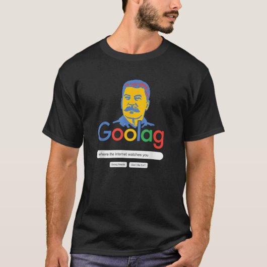 Goolagインターネットプライバおもしろいシーへようこそ Tシャツ (正面)