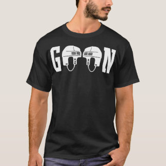 Goonアイスホッケーヘルメットおもしろいタフビールリーグスラップ Tシャツ