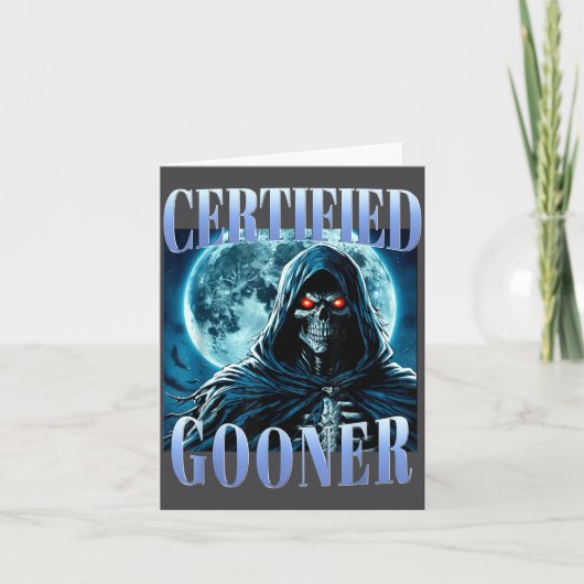 Goon Funny Gooning Meme Skeleton Certified Gooner  カード (正面)