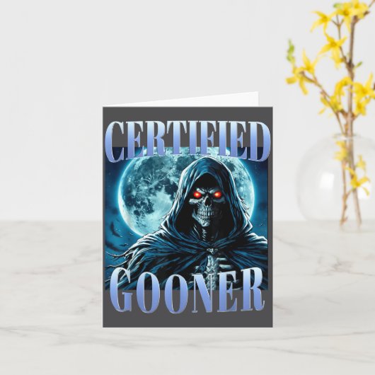 Goon Funny Gooning Meme Skeleton Certified Gooner  カード (黄色い花)