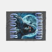 Goon Funny Gooning Meme Skeleton Certified Gooner  フリースブランケット (正面(横))