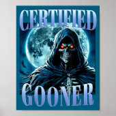 Goon Funny Gooning Meme Skeleton Certified Gooner  ポスター (正面)