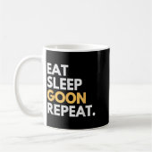 Gooner Funny Gooning Meme Eat Sleep Goon Repeat コーヒーマグカップ (左)