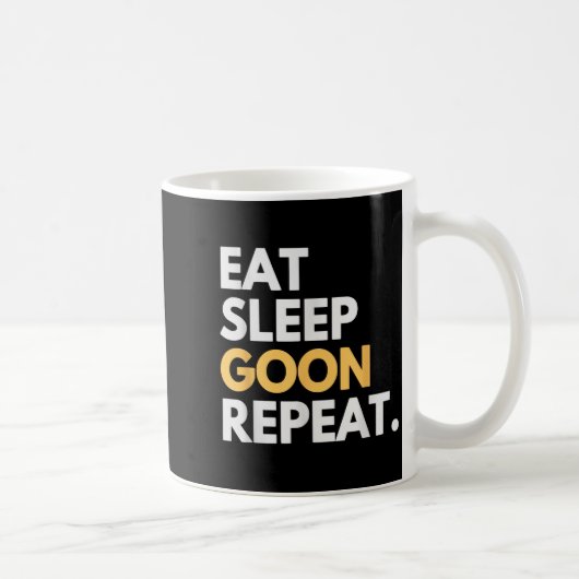 Gooner Funny Gooning Meme Eat Sleep Goon Repeat コーヒーマグカップ (右)