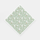 Goose and bow green スタンダードランチョンナプキン (角)