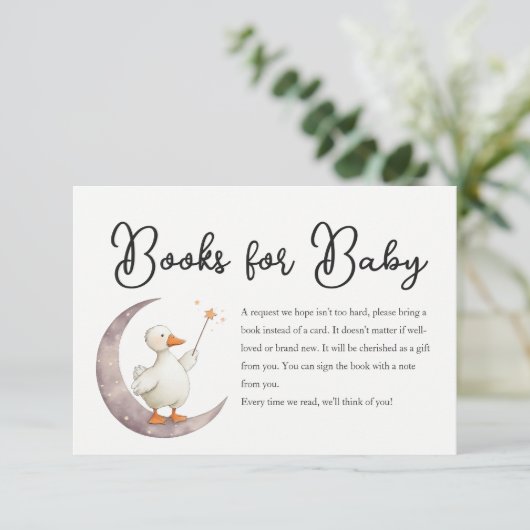 Goose Baby Shower Books Request card 招待状 (スタンド正面)