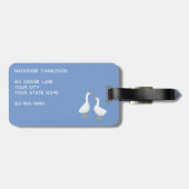 Goose Bird Pattern Blue ラゲッジタグ (裏面横)