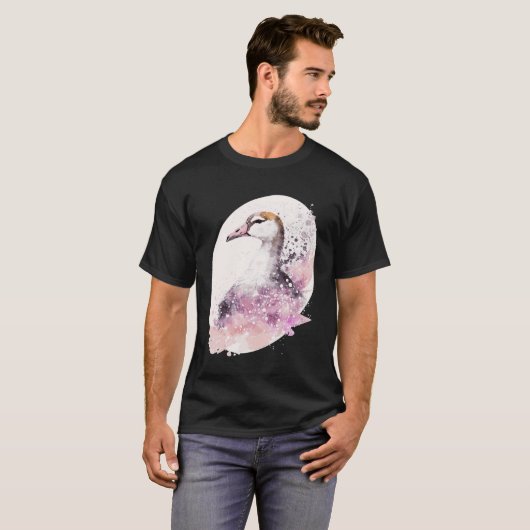 Goose Cherry Blossom Japanese Sakura Goose Tシャツ (正面フル)