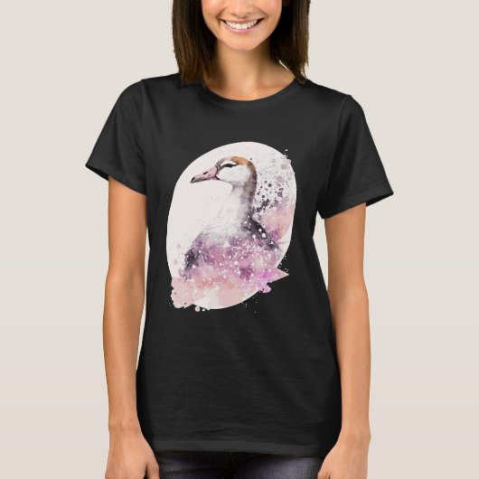 Goose Cherry Blossom Japanese Sakura Goose Tシャツ (正面)
